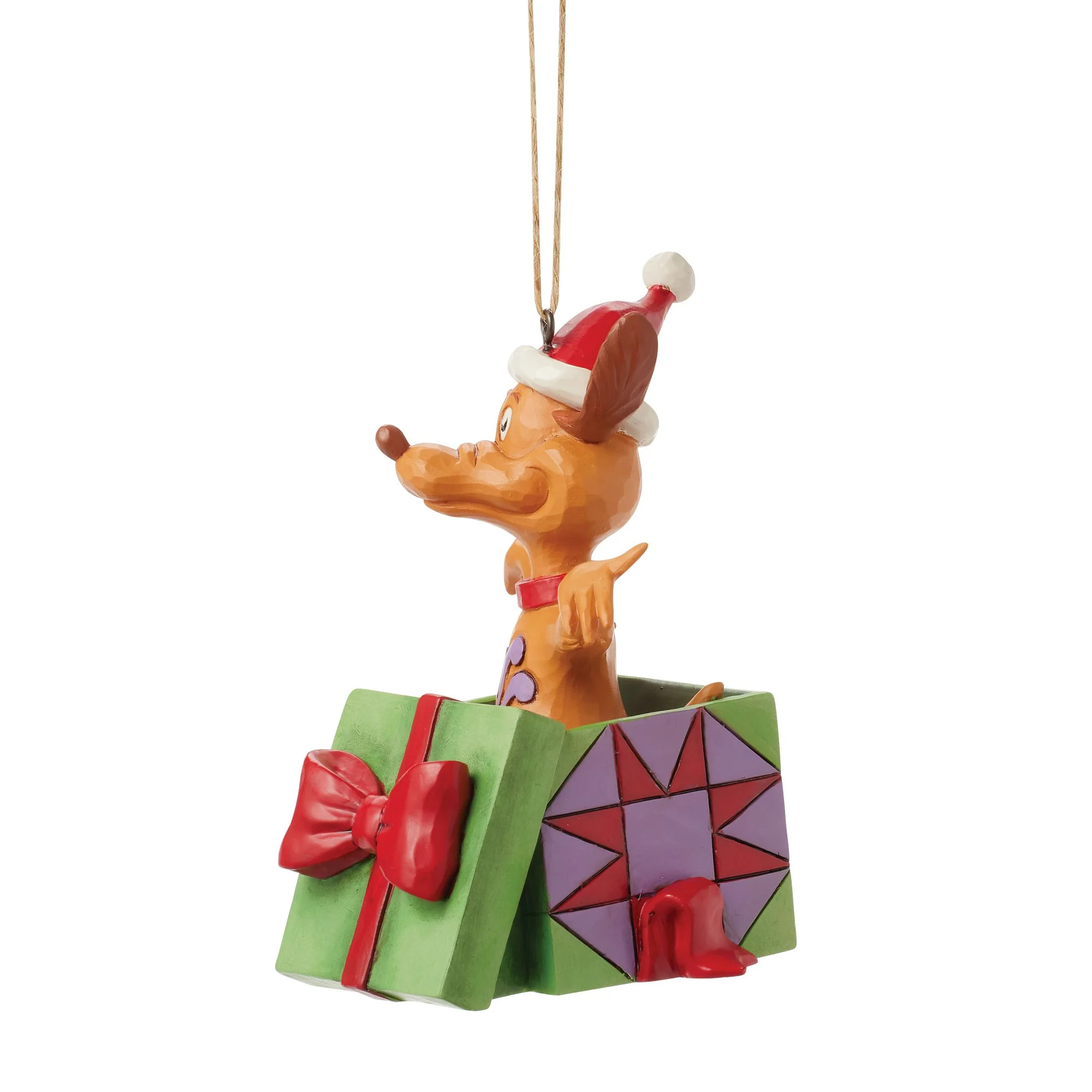 Max in a Present Hanging Ornament - The Grinch by Jim Shore - Image 4